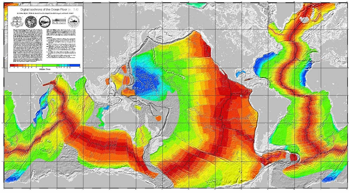 Bathymetric map of the world