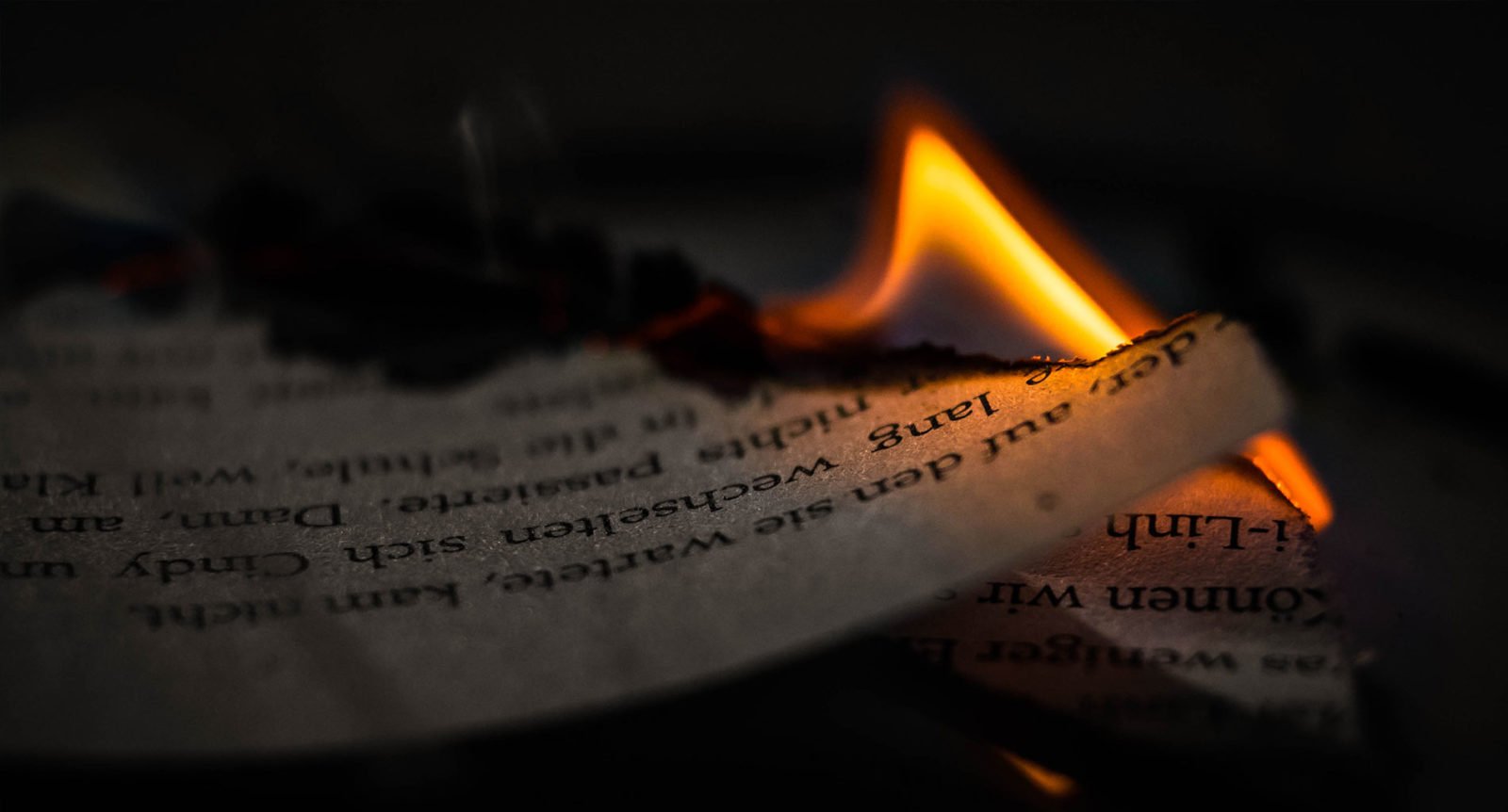 Page of a book burning