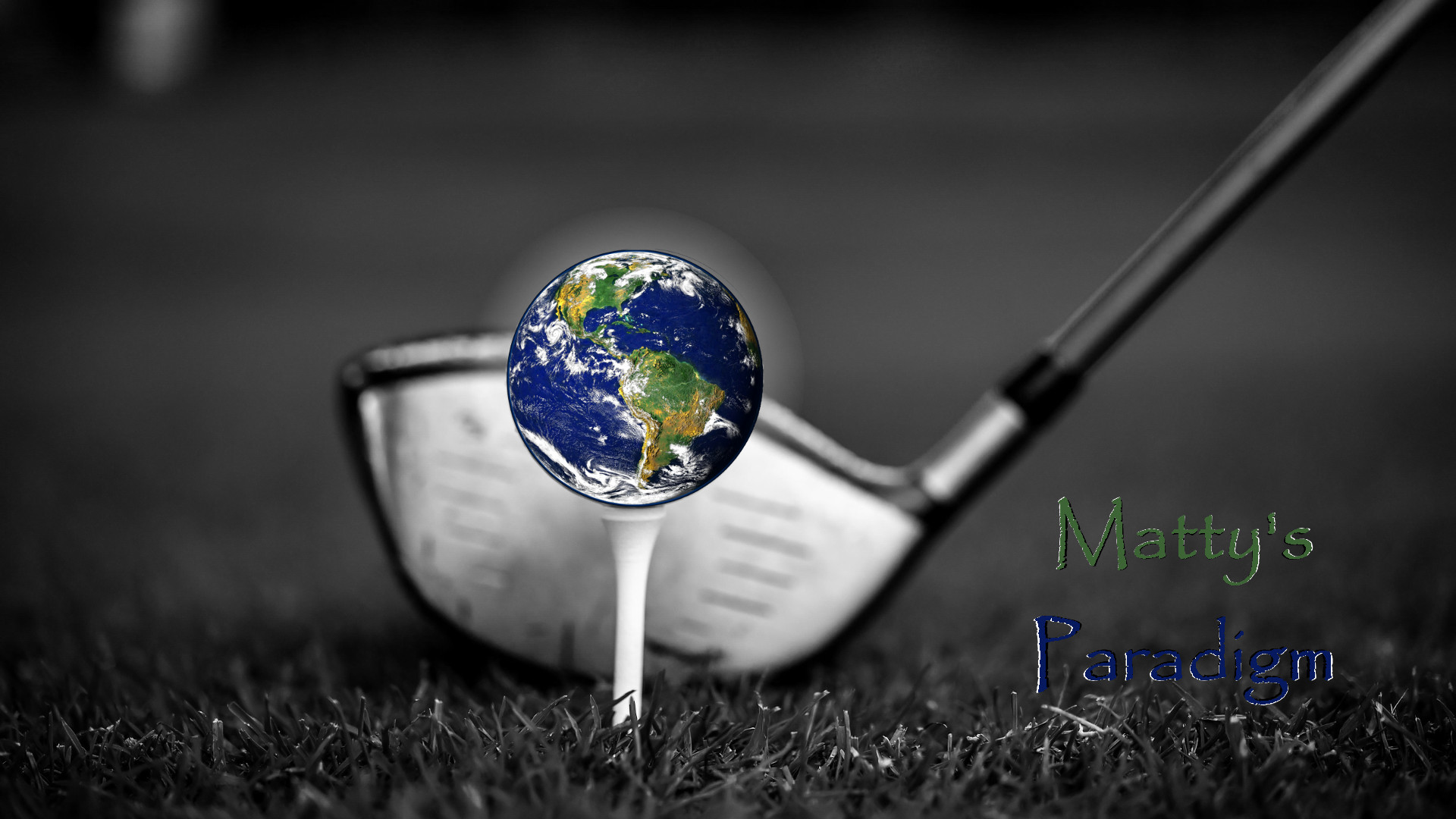 A minature planet earth on a golf t