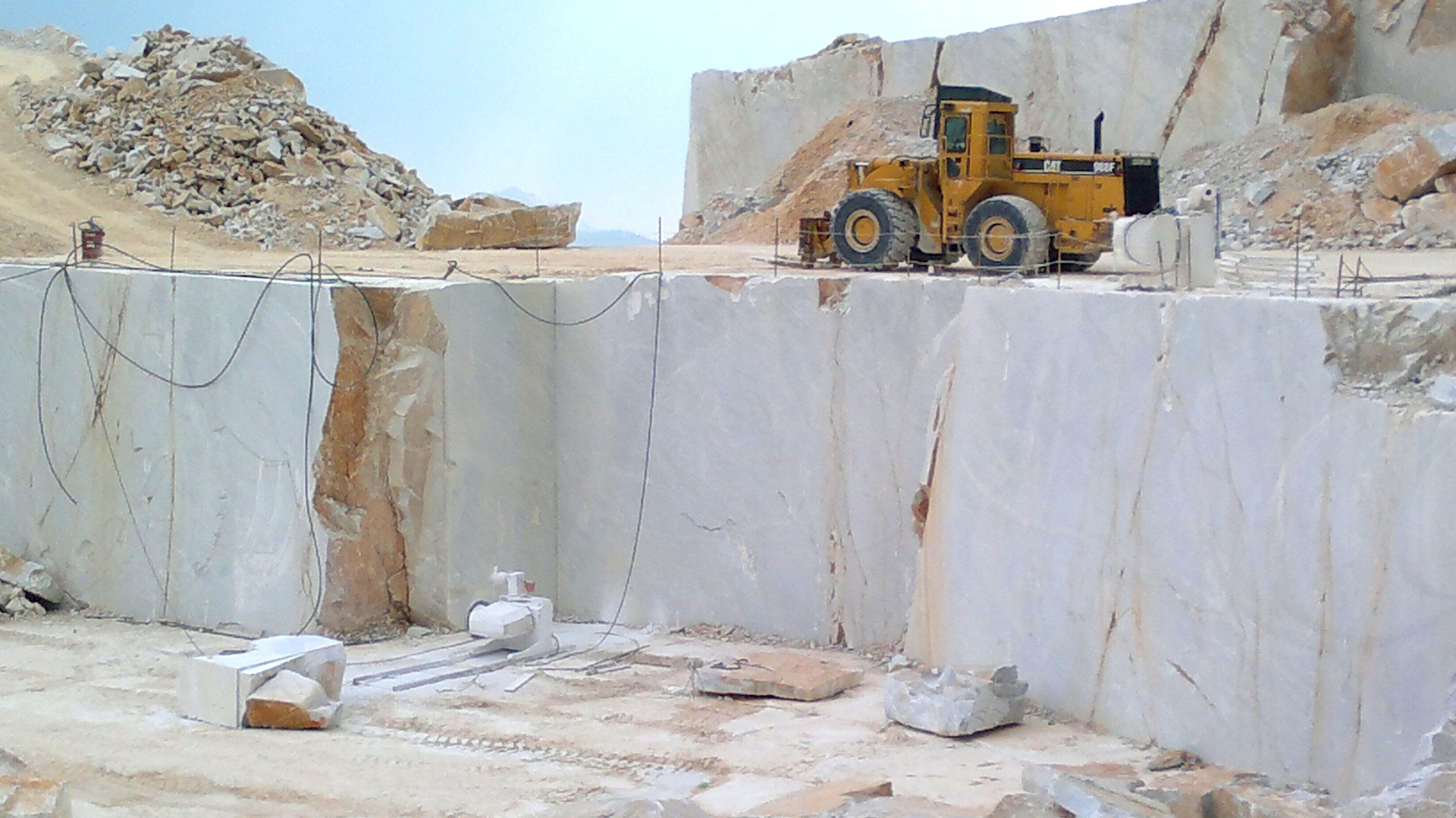 Bulldozer in a marble quarry