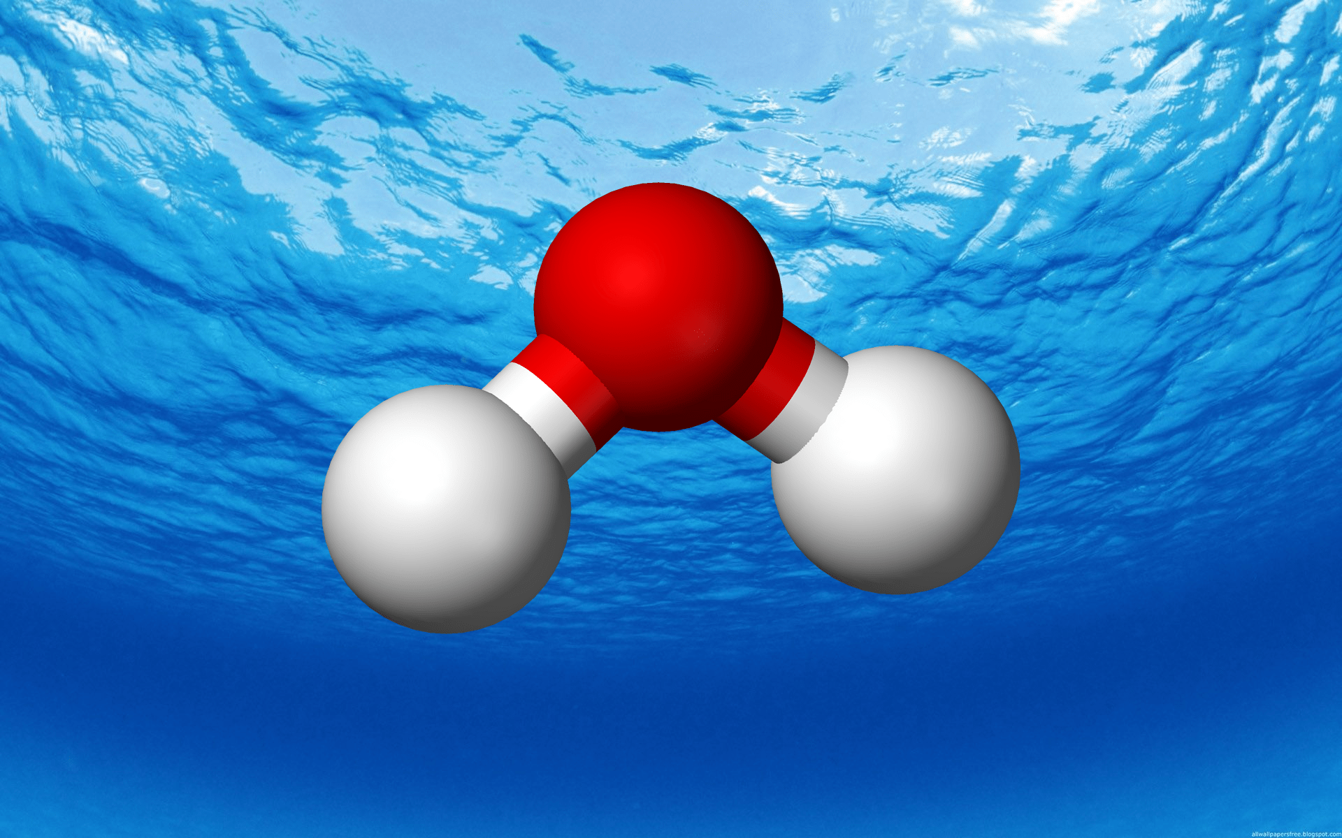 Stylalized ball-and-stick water molecule
