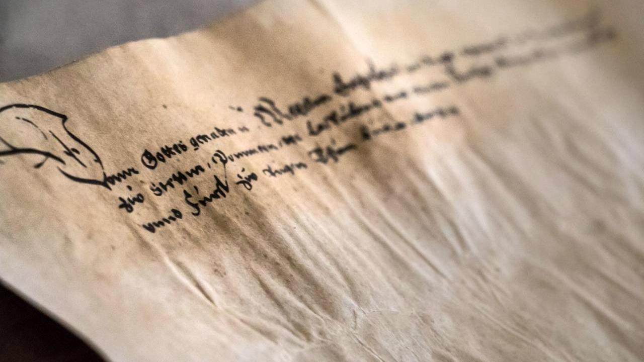 Parchment scroll with calligraphy