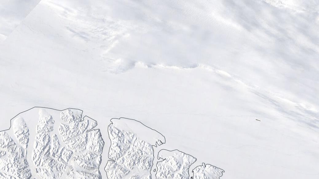 Animated image showing a gap forming in the Arctic's last ice.