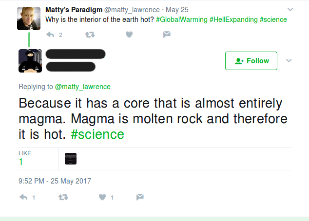 An answer to the question "Why is the interior of the earth hot?"